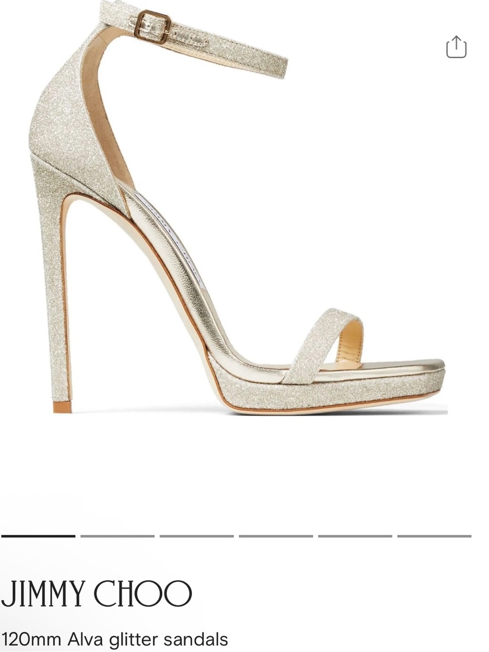 Jimmy Choo Alva Glitter Sandals size 10